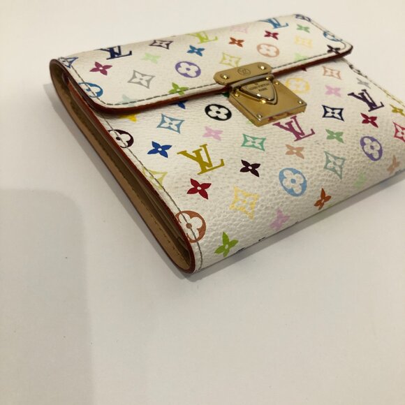 【18MK】Louis Vuitton White Multicolor Koala Wallet sku#85483 (gently used) - Picture 6 of 13